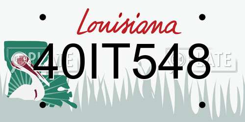 40IT548 Louisiana License Plate