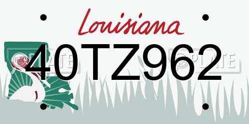 40TZ962 Louisiana License Plate