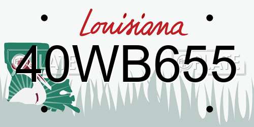 40WB655 Louisiana License Plate