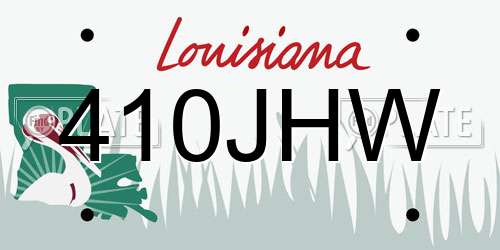410JHW Louisiana License Plate