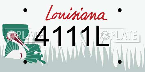 4111L Louisiana License Plate