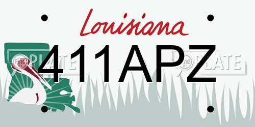 411APZ Louisiana License Plate