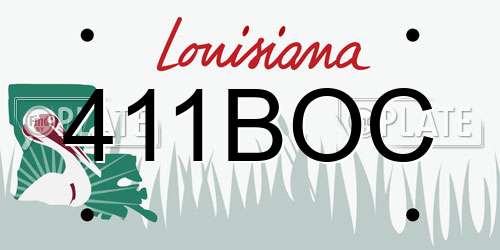 411BOC Louisiana License Plate