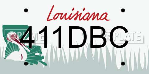 411DBC Louisiana License Plate