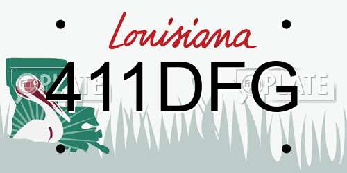 411DFG Louisiana License Plate