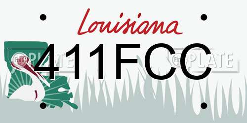 411FCC Louisiana License Plate