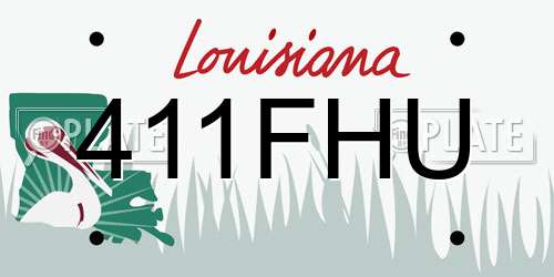 411FHU Louisiana License Plate
