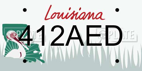 412AED Louisiana License Plate