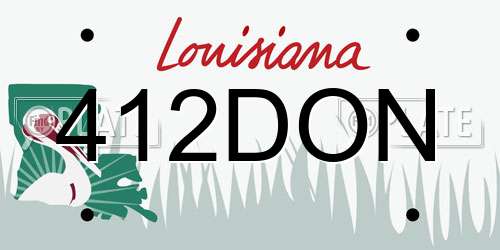 412DON Louisiana License Plate