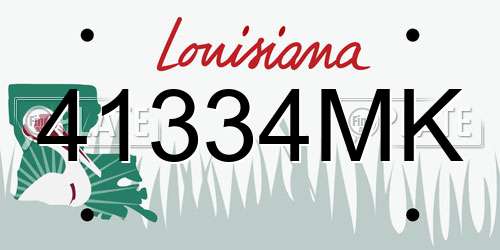 41334MK Louisiana License Plate