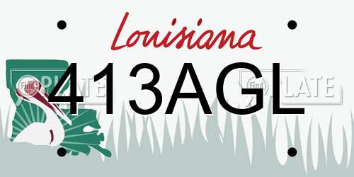 413AGL Louisiana License Plate