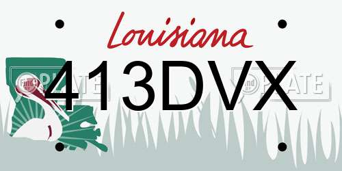 413DVX Louisiana License Plate