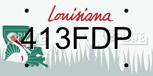 413FDP Louisiana License Plate