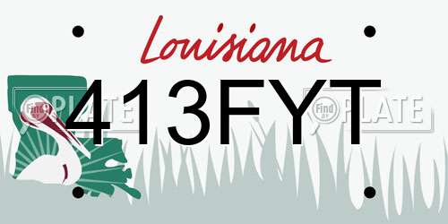 413FYT Louisiana License Plate
