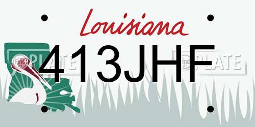 413JHF Louisiana License Plate