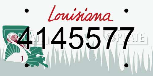 4145577 Louisiana License Plate