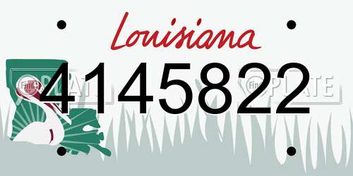 4145822 Louisiana License Plate