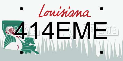 414EME Louisiana License Plate