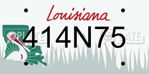 414N75 Louisiana License Plate