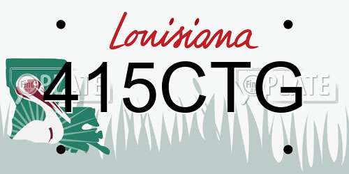415CTG Louisiana License Plate