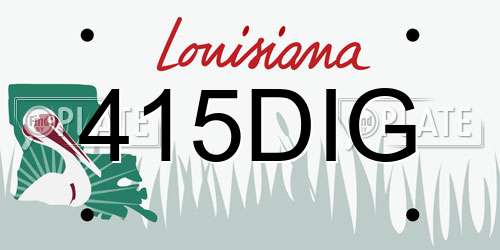 415DIG Louisiana License Plate