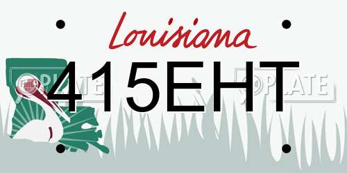 415EHT Louisiana License Plate