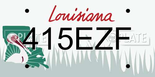 415EZF Louisiana License Plate