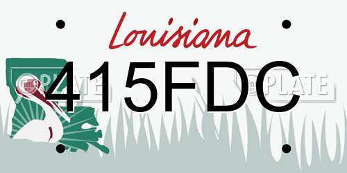 415FDC Louisiana License Plate