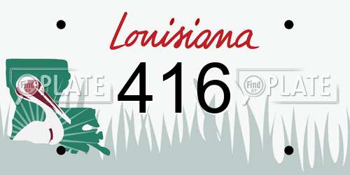 416 Louisiana License Plate