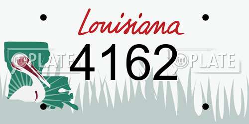 4162 Louisiana License Plate