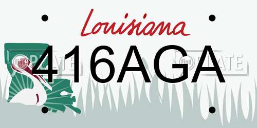 416AGA Louisiana License Plate