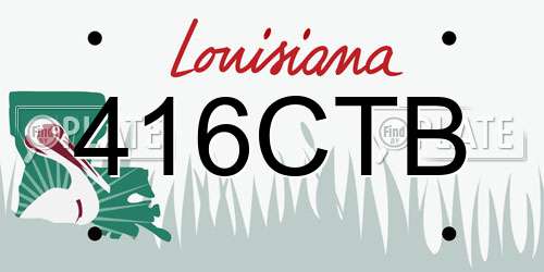 416CTB Louisiana License Plate