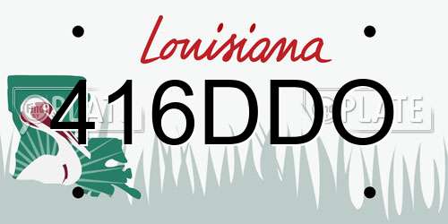 416DDO Louisiana License Plate