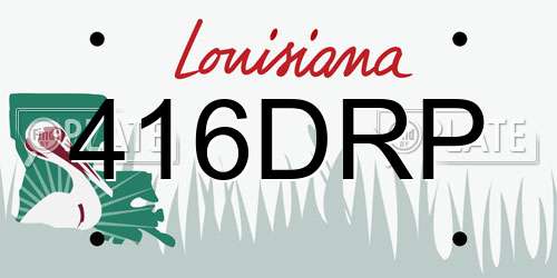 416DRP Louisiana License Plate