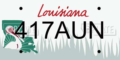 417AUN Louisiana License Plate
