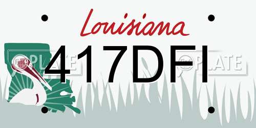 417DFI Louisiana License Plate