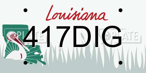 417DIG Louisiana License Plate