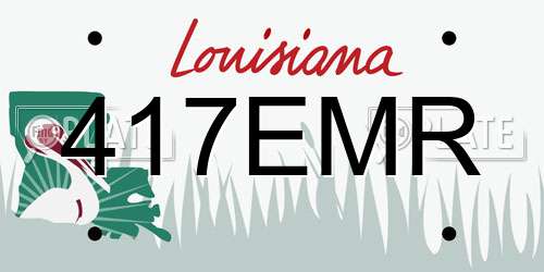 417EMR Louisiana License Plate