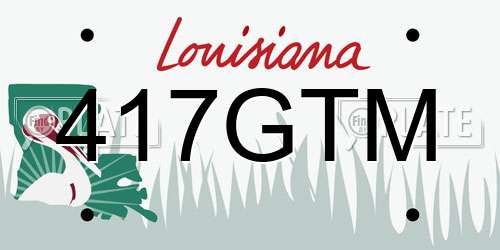 417GTM Louisiana License Plate