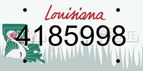 4185998 Louisiana License Plate