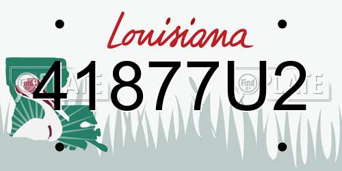 41877U2 Louisiana License Plate