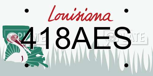 418AES Louisiana License Plate