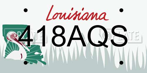 418AQS Louisiana License Plate