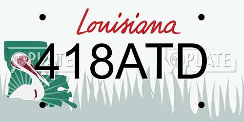 418ATD Louisiana License Plate