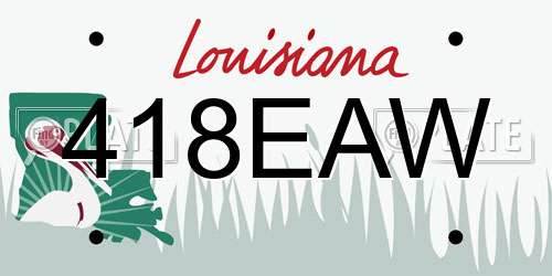 418EAW Louisiana License Plate