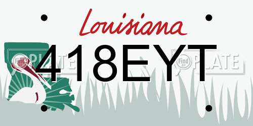 418EYT Louisiana License Plate