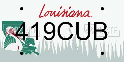 419CUB Louisiana License Plate