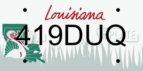 419DUQ Louisiana License Plate