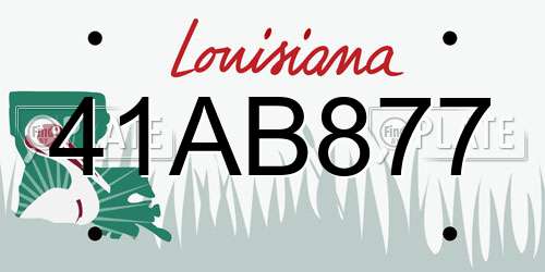 41AB877 Louisiana License Plate