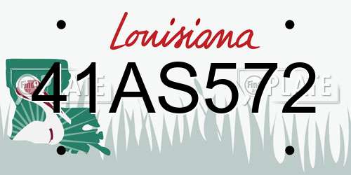 41AS572 Louisiana License Plate